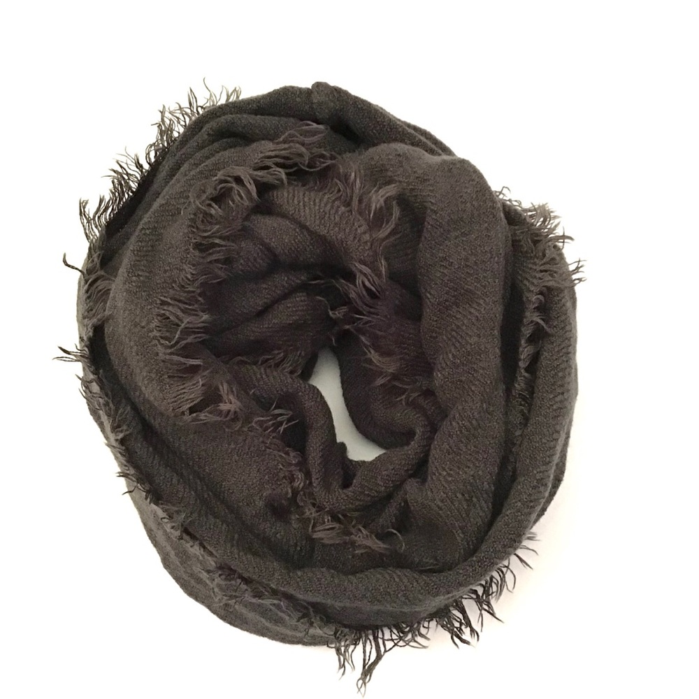 New Infinity Loop Dark Grey Infinity Fringe Scarf